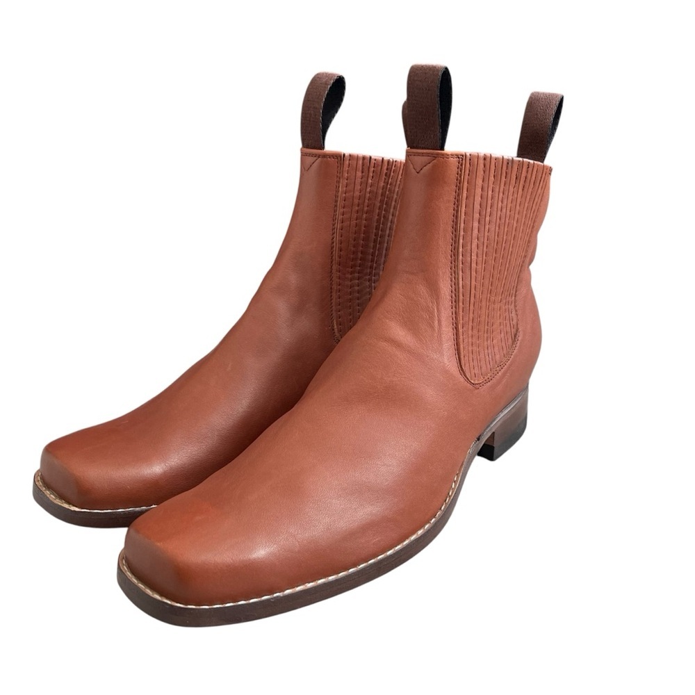 Handcrafted Handmade Soft Genuine Leather Chelsea Charro Boots Men’s Size 9 - Picture 2 of 12